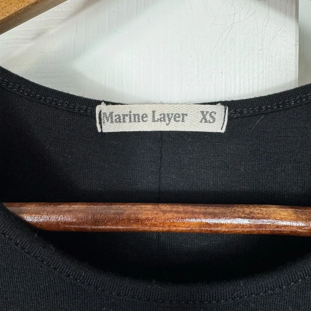 Nwt MARINE‎ LAYER Black Lexi Rib Fit Tank Midi Dress XS